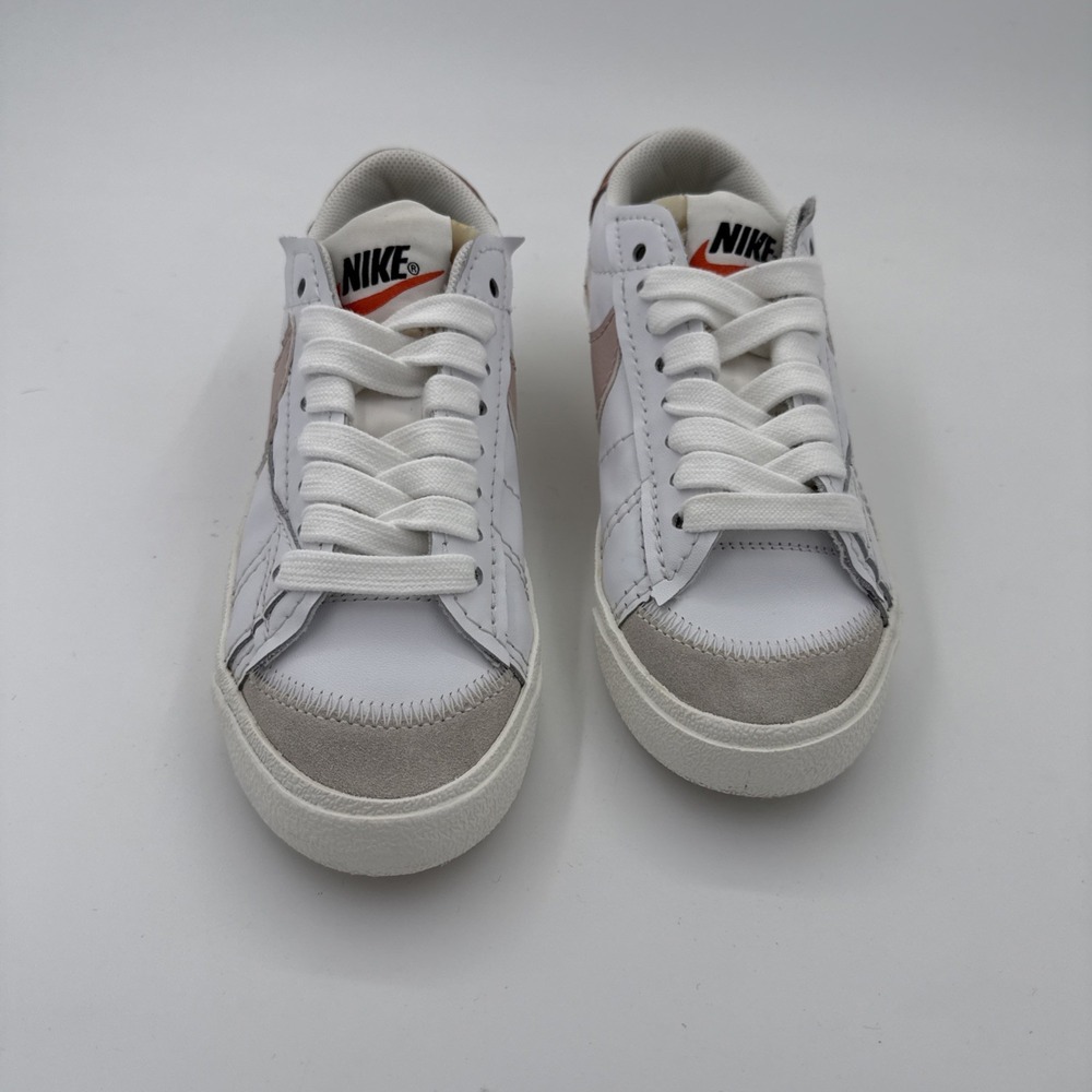 Nike Blazer Low 77 Jumbo Shoes Women Size 8 White Pink Leather Suede DQ1470-102